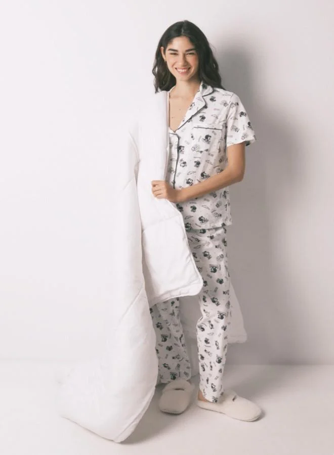 women'secret  White 100% cotton classic pyjamas Mafalda for Women | Best Price UAE